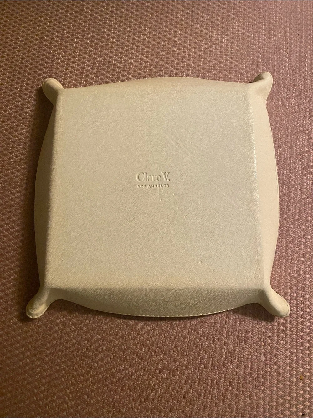 Clare V. Beige Leather Tray